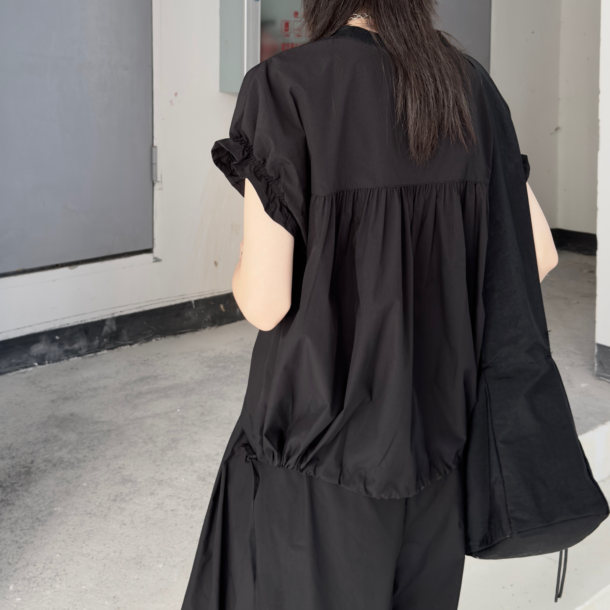 3093P60暗黑设计款短袖衬衫,男装衬衫,钱塘801（原钱塘901）