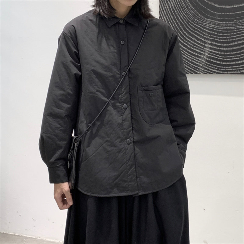 M437P89暗黑加棉衬衫加厚长袖,女装衬衫,钱塘801（原钱塘901）