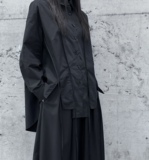 设计感小众山本日系暗黑风宽松长袖衬衫女春季白色衬衣带子装饰潮，商品下架区，钱塘801（原钱塘901）