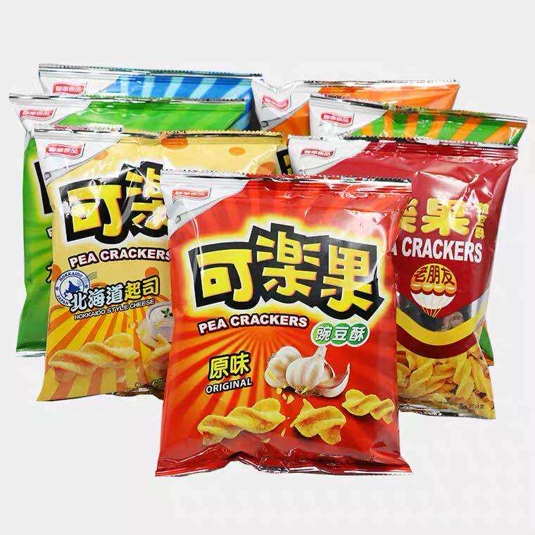 青叶超市台湾进口零食 可乐果豌豆酥5种口味57g童年怀旧膨化食品