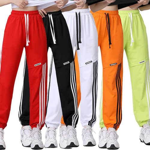 新款广场舞裤子女棉弹力运动时尚健身操跳鬼步舞蹈团体练功长裤