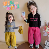 女童春季 童装 春秋款 2026新款 宝宝不开裆孩子湖州棉B类套装 黄色玫