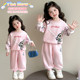 女童春季 童装 春秋款 2026新款 宝宝不开裆孩子湖州棉B类套装 粉色