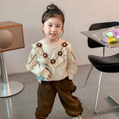 不2026新款 宝宝咖 春秋开裆孩子湖州聚酯纤维春秋套装 女童春季 童装
