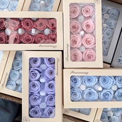 4-5cm永生花玫瑰B级乾燥花手工花材七夕礼盒不凋花材料ab花艺diy