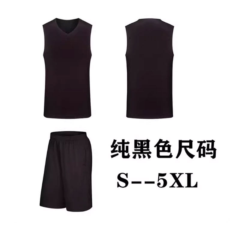 纯黑白色篮球服套装男单招考试篮球背心中高考体育比赛女运动球衣
