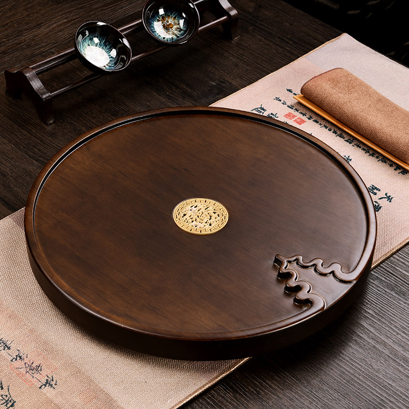 畅宏竹檀木茶盘重竹竹制茶台整块圆形方形小号简约茶海茶具茶托盘
