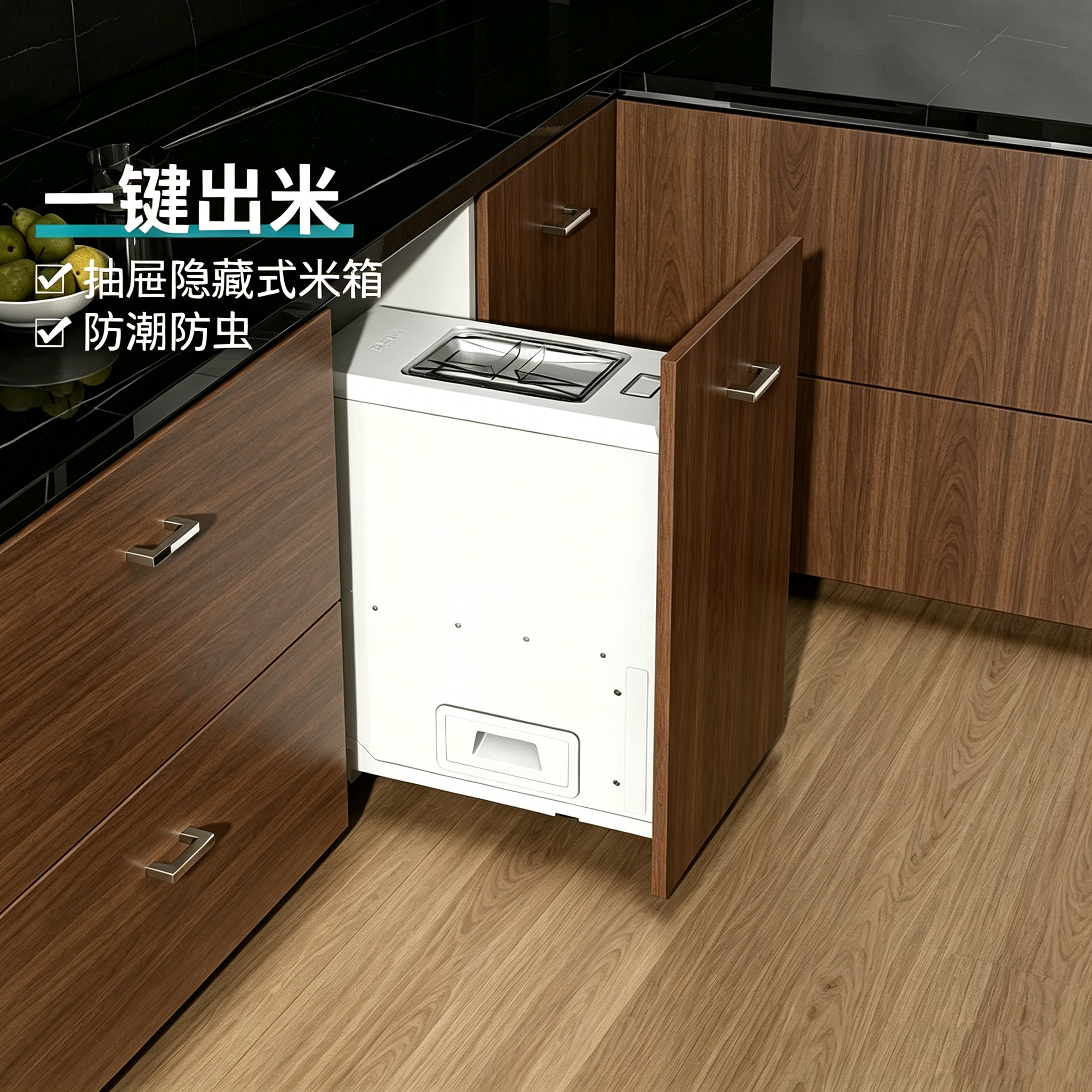 米箱家用橱柜米桶嵌入式厨房储米箱米柜多功能收纳箱抽屉式米缸