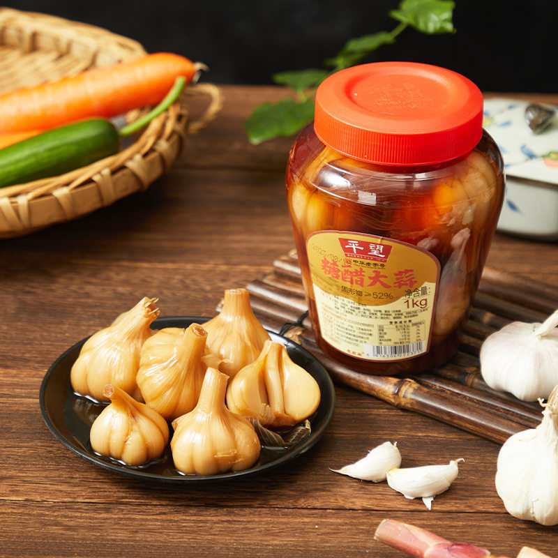 平望糖醋大蒜1kg每罐脆甜开味下饭配粥苏州酱菜