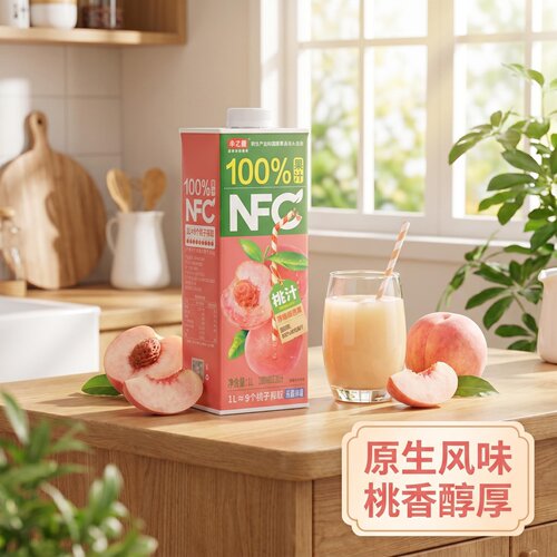 丰之源100%NFC桃汁冷灌1L桶装