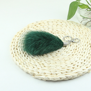 狐狸真毛男女车钥匙扣包包挂件毛球毛绒挂饰吊坠皮草狐狸尾饰品