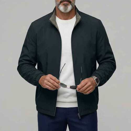 2026秋季3D男复古高街时尚宽松纯色夹克衫欧码jacket男装men