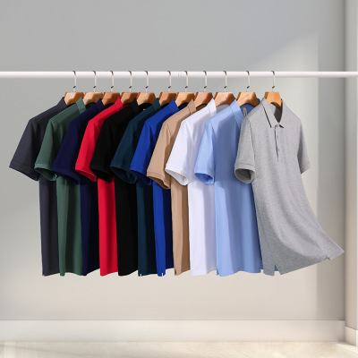 短袖衫企业工作服文化广告衫翻领恤刺绣纯色衫