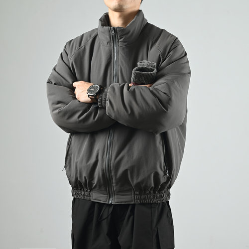 棉服男冬季加厚开衫棉衣男保暖复古外套立领宽松休闲加厚晋江棉服
