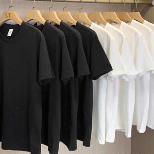 新款 广告衫 韩版 t恤宽松文化衫 180克纯色圆领男女棉质短袖 现货夏季