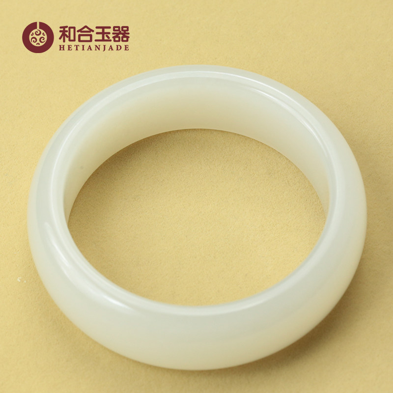 5659和合玉器羊脂白玉山料玉镯和田玉羊脂玉手镯玉器圆条玉石女士