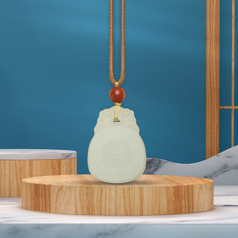 和合玉器和田羊脂玉合牌玉牌和田玉雕刻玉牌羊脂白玉百年好合牌子