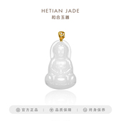 和合玉器羊脂玉观音吊坠子金镶玉佛像挂件山料玉石镶嵌钻石玉牌坠