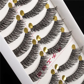 浓密交叉眼尾加长 台湾纯手工假睫毛 黑色 舞台自然063A棉线软梗