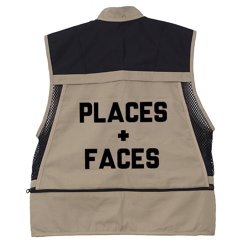 RDET潮牌马甲PLACES+FACES VEST马甲 P+F 17fw 背心黑白男女潮