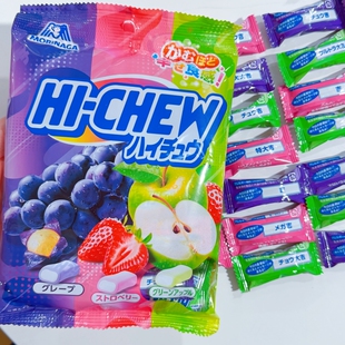 日本进口MORINAGA森永嗨啾软糖福运签葡萄草莓苹果水果汁夹心糖果