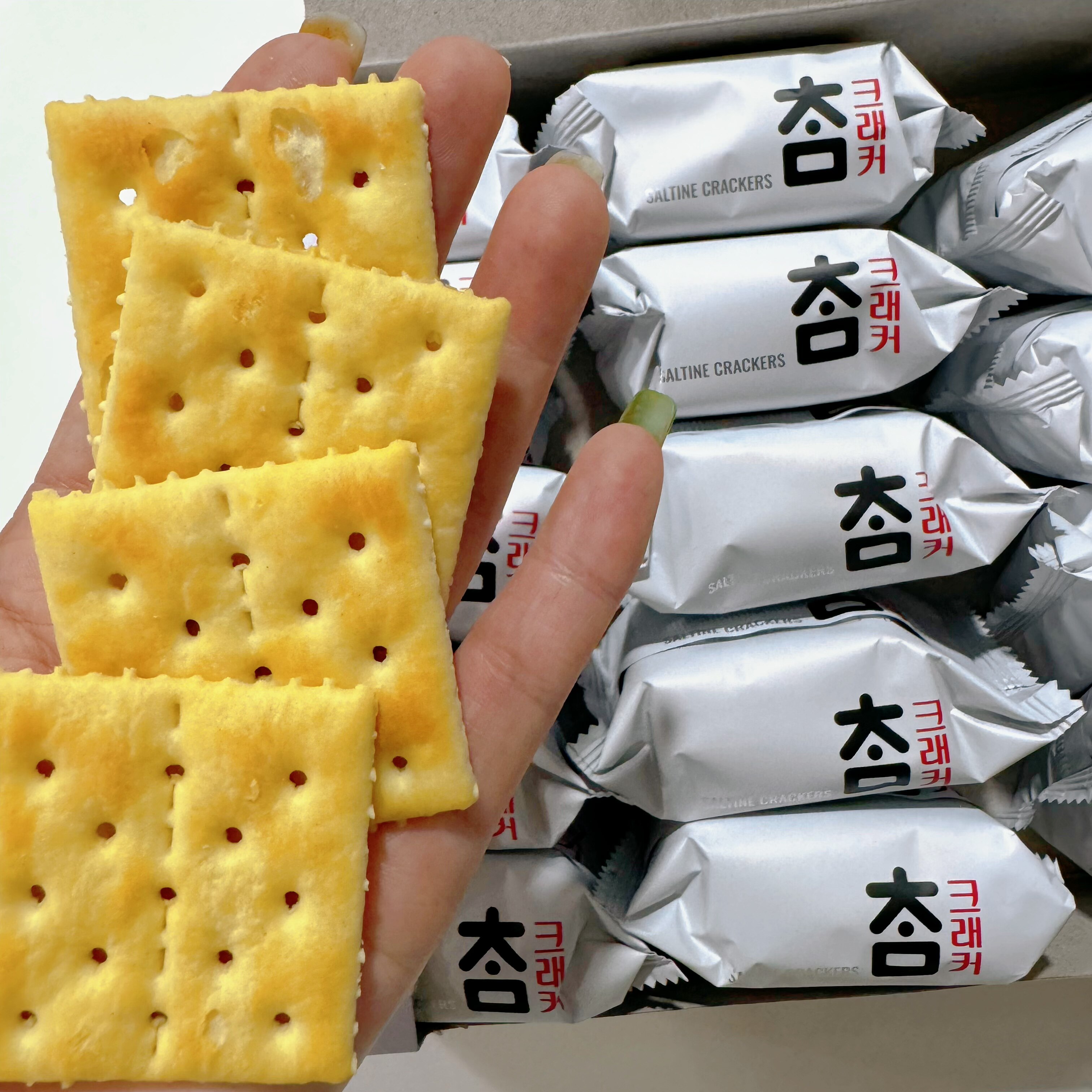 韩国进口CROWN可瑞奥0蔗糖苏打原味太口饼干下午茶零食独立包装