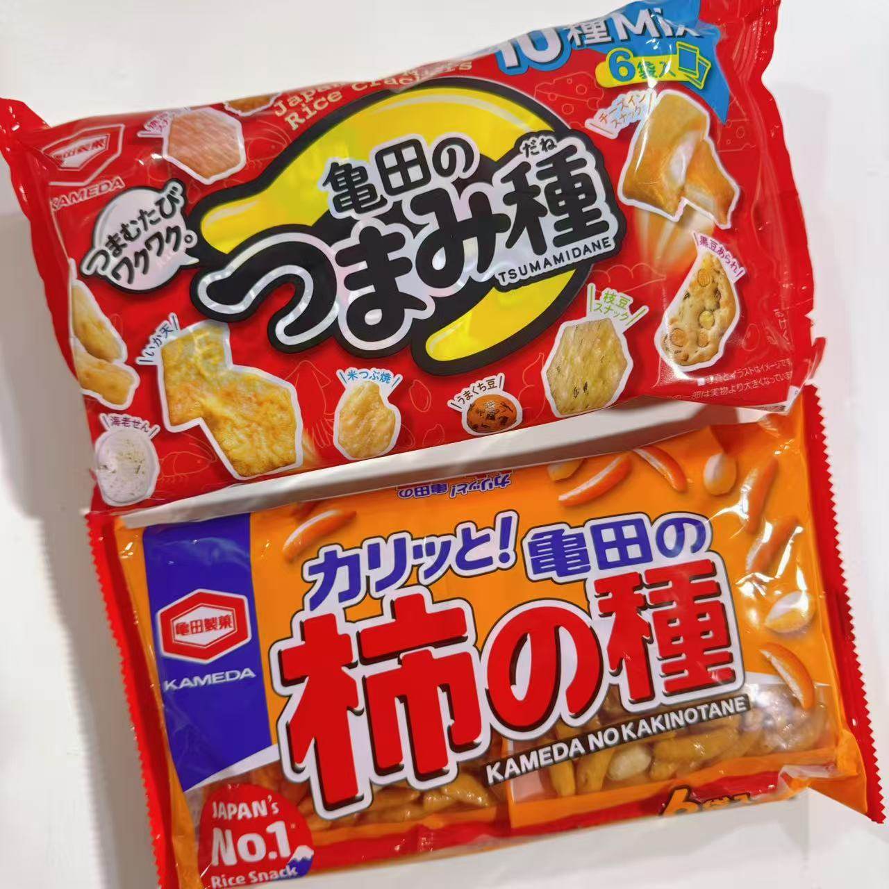 日本进口龟田制果10种类海鲜米饼柿子种米果小零食下酒儿童零食