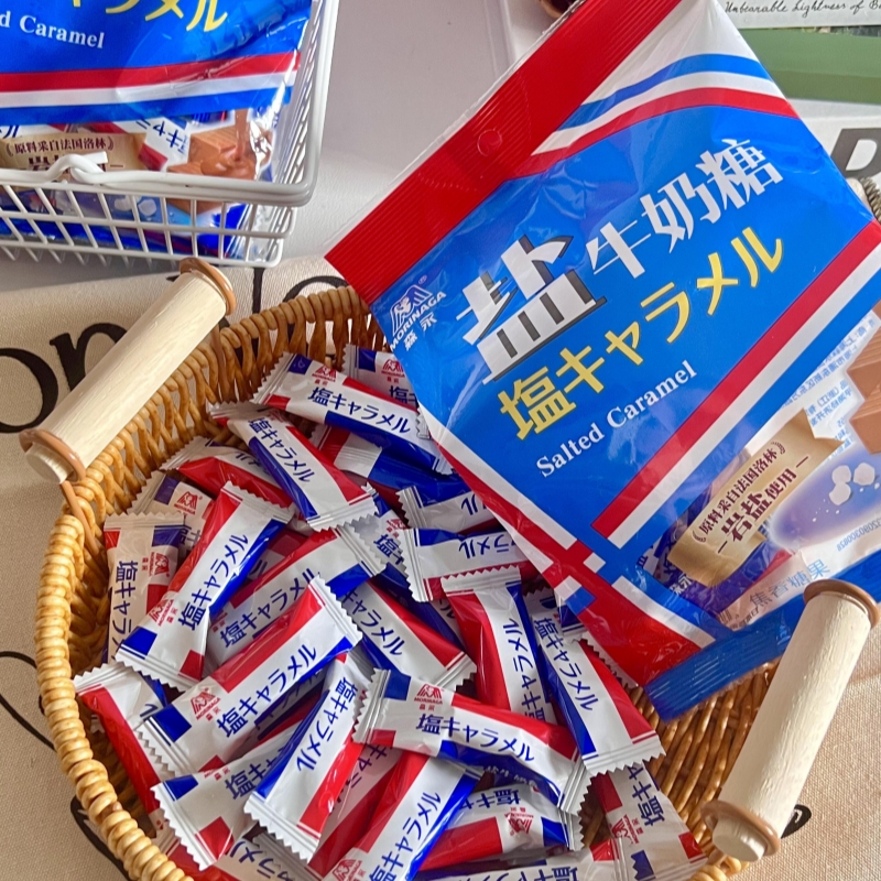 森永岩盐海盐太妃糖morinaga特浓焦糖软糖休闲糖果零食结婚喜糖