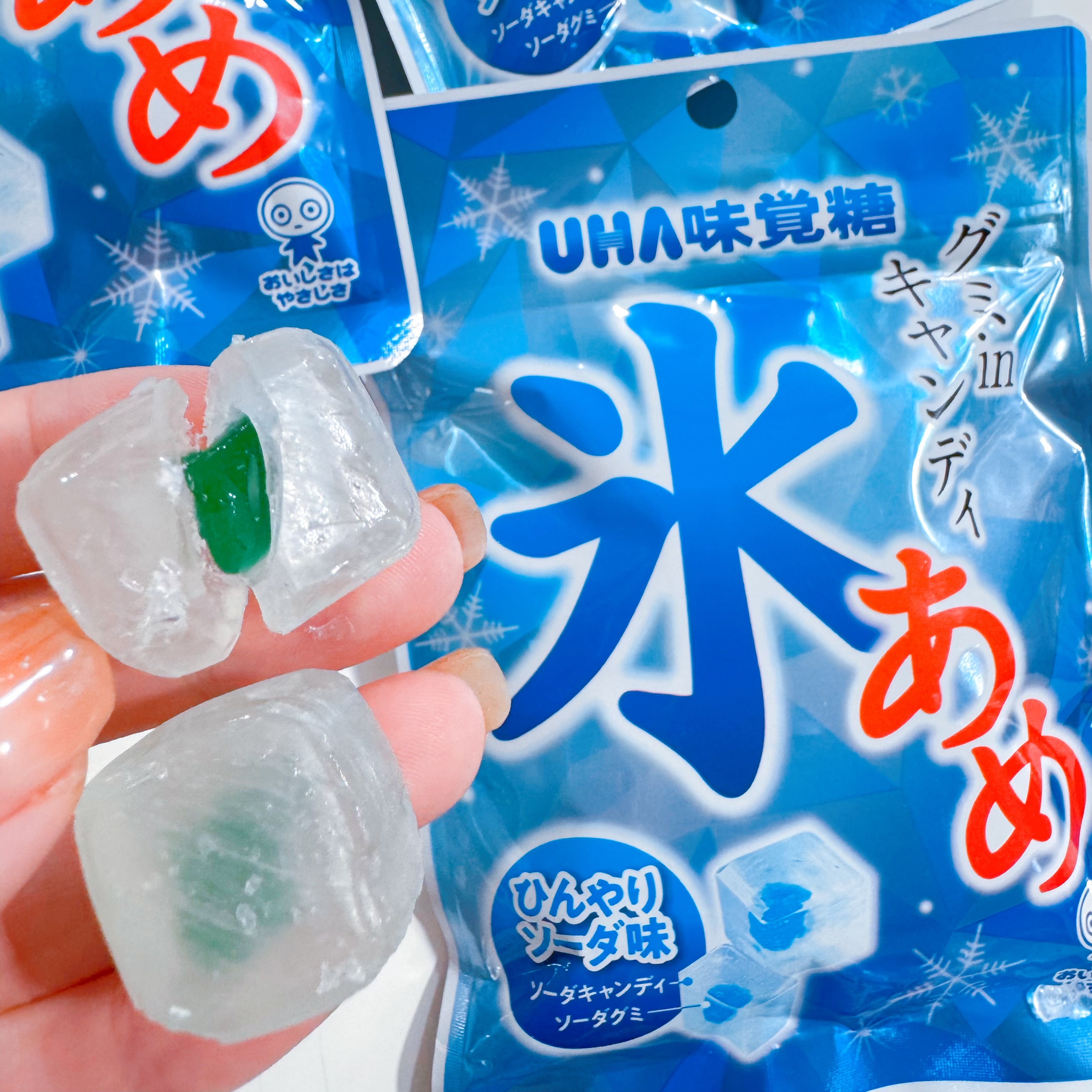 日本进口UHA悠哈冰立方冰感方块硬糖夹心软糖汽水味新食感味觉糖