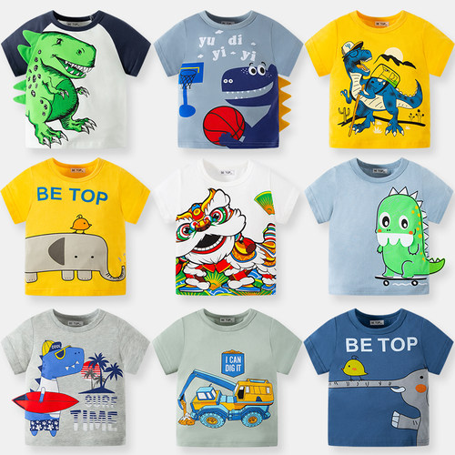 夏季韩版竹节迷彩宝宝短袖T恤