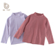 秋冬新品 韩版 儿童条纹衣服女童高领长袖 27home童装 T恤保暖打底衫