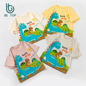 男孩宝宝短袖 新款 T恤衣服圆领上衣 儿童卡通恐龙夏季 betop外贸童装