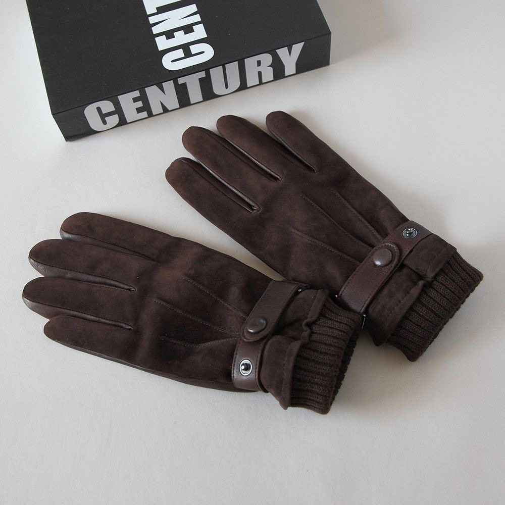 奢华反绒真皮手套加绒进口磨砂皮翻毛皮清水小猪皮秋冬季适用