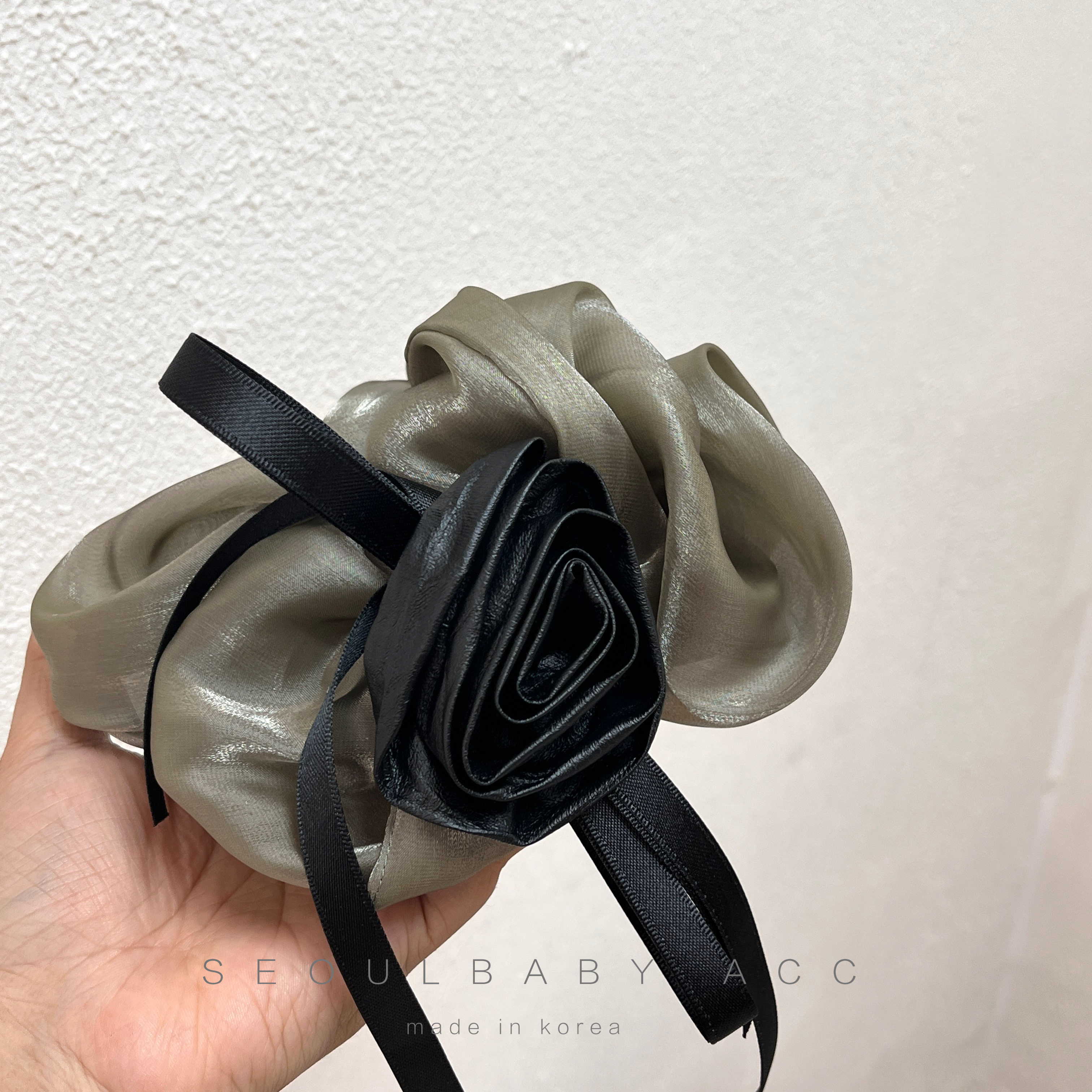 商场柜台同款 韩国进口玫瑰花蝴蝶结头饰发绳头花发饰大肠发圈