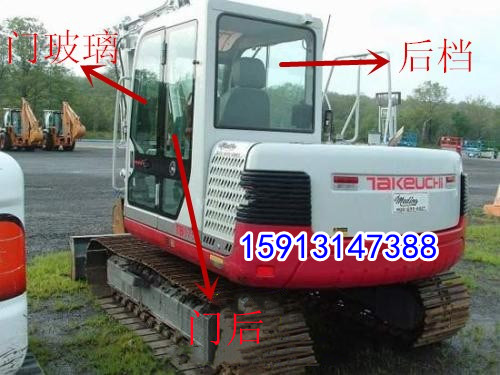 竹内挖掘机左右门窗天窗钢化玻璃