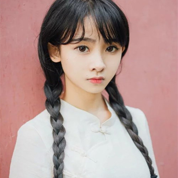 整头双辫麻花辫动漫伪娘cos假发子舞台演出全套头女装大佬用品