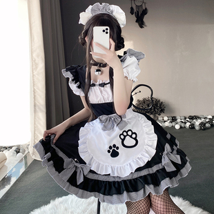 大码二次元女仆装女装大佬cos可爱女佣洛丽塔变装伪娘连衣裙用品