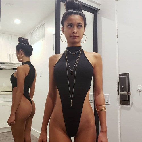 挂脖性感修身背心上衣