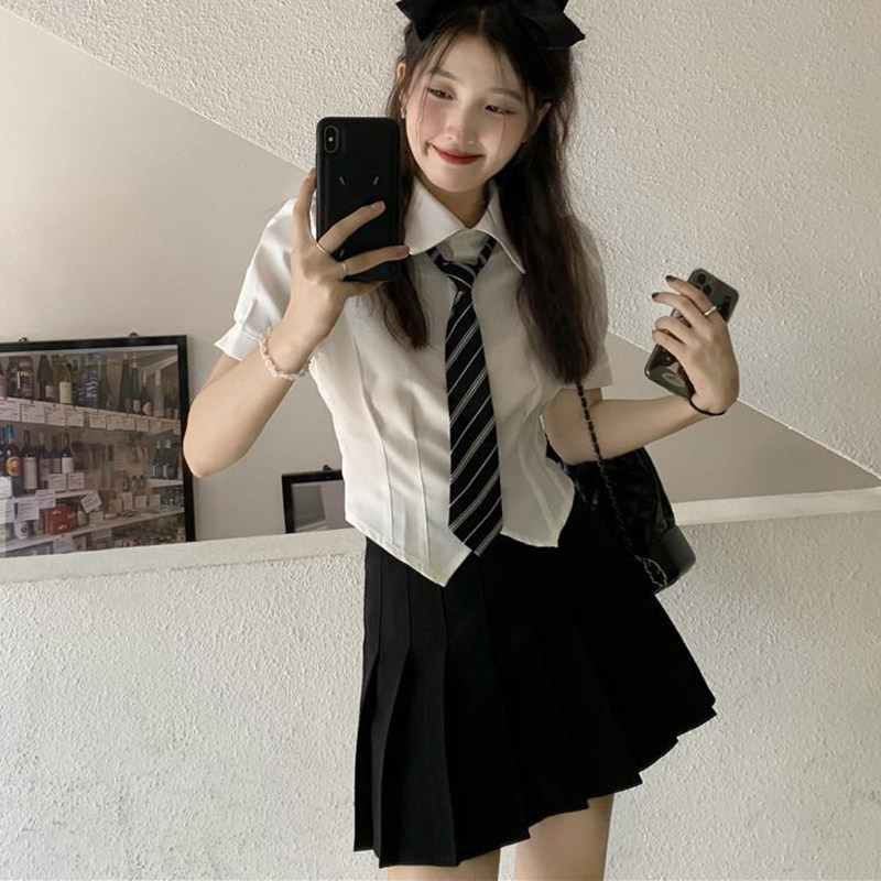 大码200斤女装大佬jk制服cosplay用品百褶裙两件套伪娘衣服套装