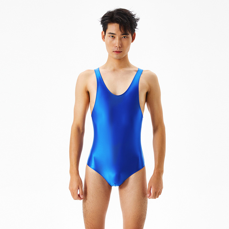 士囊袋油亮光泽丝滑连体衣