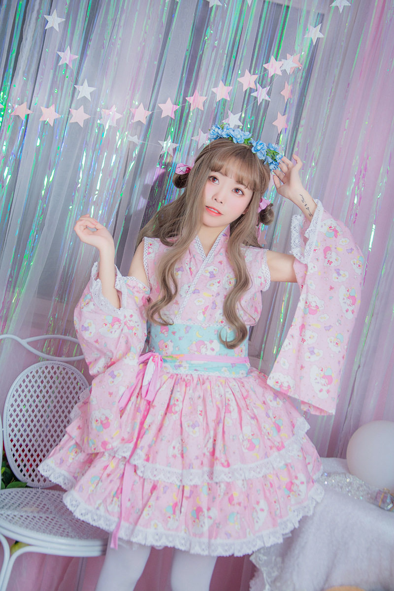 日系变装双子座洛丽塔和风洋装宅舞服装软妹loita连衣裙伪娘女装
