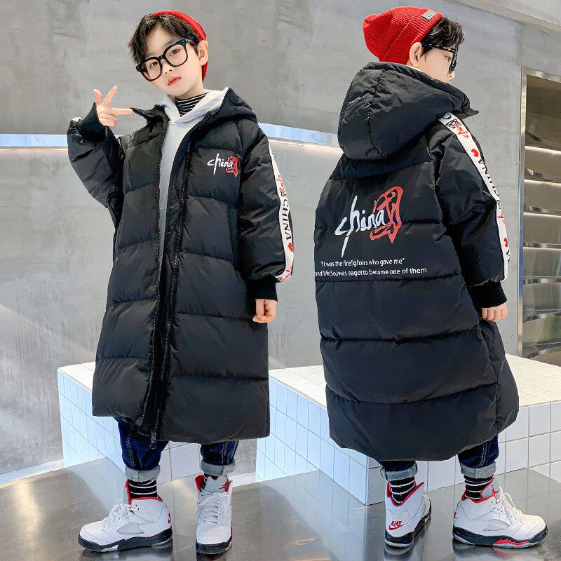 男童棉服加厚冬装新款韩版痞帅中大童男孩羽绒棉衣中长款户外棉袄