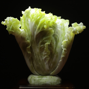 尚品美格 天然岫玉桌面大摆件整料原色精雕招财白菜开业礼品FA169