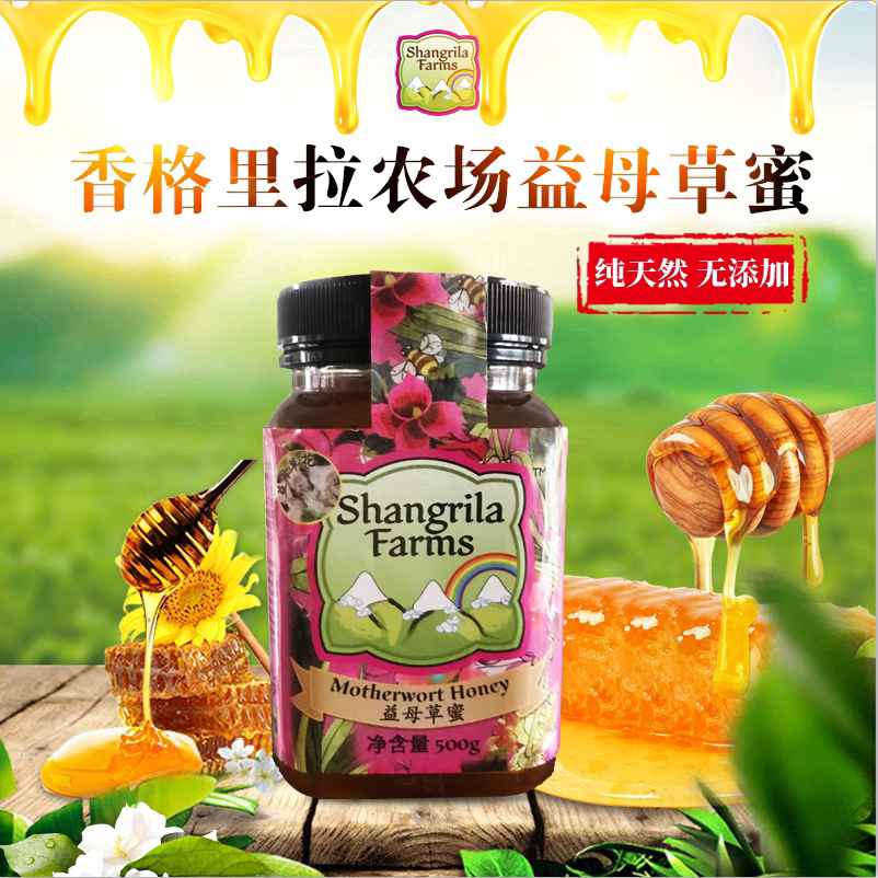 香格里拉农场益母草蜂蜜纯正天然花蜜500g小罐装孕妇冲饮包邮
