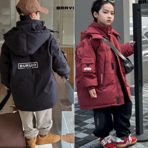 布芮欧童装2023冬季儿童帅气90白鸭绒羽绒服中大童加厚外套56020