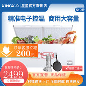 519E大冰柜冷柜商用大容量冷藏柜节能卧式 XINGX 冰箱 星星
