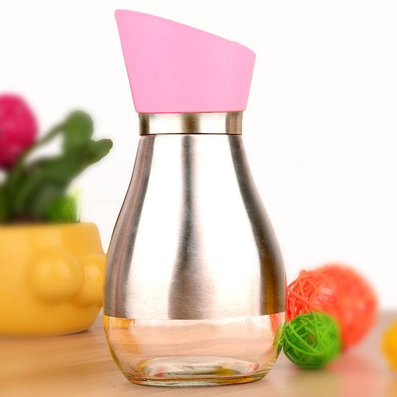 咔咪朵450毫升不锈钢玻璃油壶 油瓶防漏油酱油瓶油罐厨房用品