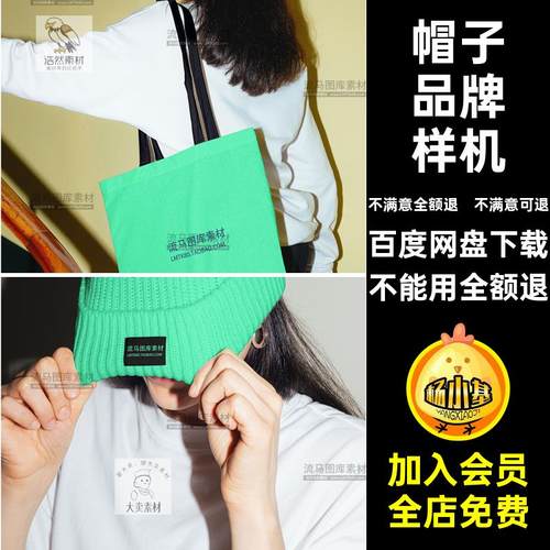 小清新简约品牌样机贴图模板效果帽子VI智能手提袋PSDVIVI模板