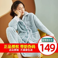Зимняя бархатная пижама, удерживающий тепло комплект, увеличенная толщина
