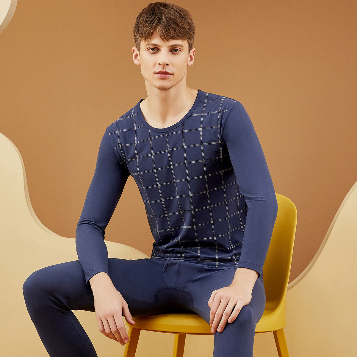 顶呱呱官方旗舰店秋衣秋裤男士格纹薄款保暖内衣打底棉毛衫套装,女士内衣/男士内衣/家居服,保暖套装,淘宝优惠券,粉丝福利购,淘宝优惠卷